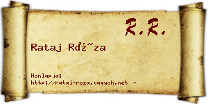 Rataj Róza névjegykártya